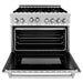 ZLINE Appliance Package - 36 in. Gas Range, 36 in. Range Hood, Microwave Drawer, 3 Rack Dishwasher, Refrigerator, 5KPR-RGRH36-MWDWV