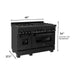 ZLINE Appliance Package - 48 In. Dual Fuel Range with Brass Burners, Microwave Oven, Range Hood in Black Stainless Steel, 3KP-RABRHMWO-48