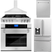 ZLINE Appliance Package - 48 In. Gas Rangetop, Range Hood, Refrigerator with Water and Ice Dispenser, Dishwasher and Wall Oven in Stainless Steel, 5KPRW-RTRH48-AWSDWV