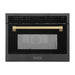 ZLINE Autograph 24" Built-in Convection Microwave Oven in Black Stainless Steel and Champagne Bronze Accents, MWOZ-24-BS-CB