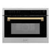 ZLINE Autograph 24" Built-in Convection Microwave Oven in Stainless Steel and Champagne Bronze Accents, MWOZ-24-CB