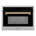 ZLINE Autograph 24" Built-in Convection Microwave Oven in Stainless Steel and Gold Accents, MWOZ-24-G