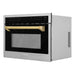 ZLINE Autograph 24" Built-in Convection Microwave Oven in Stainless Steel and Gold Accents, MWOZ-24-G