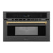 ZLINE Autograph 30" 1.55 cu ft. Built-in Convection Microwave Oven in Black Stainless Steel and Gold Accents, MWOZ-30-BS-G