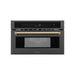 ZLINE Autograph 30" 1.55 cu ft. Built-in Convection Microwave Oven in Black Stainless Steel and Gold Accents, MWOZ-30-BS-G