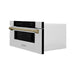 ZLINE Autograph 30 In. 1.2 cu. ft. Built-In Microwave Drawer In Stainless Steel With Champagne Bronze Accents, MWDZ-30-CB