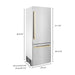 ZLINE Autograph 30 In. 16.1 cu. ft. Built-In Refrigerator with Internal Water and Ice Dispenser with Gold Accents, RBIVZ-304-30-G