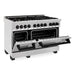 ZLINE Autograph 48 in. Range with Gas Burner and Electric Oven In DuraSnow Stainless Steel with Matte Black Accents RASZ-SN-48-MB