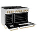 ZLINE Autograph 48 in. Range with Gas Burner and Electric Oven In Stainless Steel and White Matte Door with Gold Accents RAZ-WM-48-G