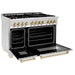 ZLINE Autograph 48 in. Range with Gas Burner and Electric Oven In Stainless Steel with Gold Accents RAZ-48-G