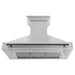 ZLINE Autograph 48 Inch DuraSnow Stainless Steel Range Hood with DuraSnow Shell and Matte Black Handle 8654SNZ-48-MB