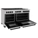 ZLINE Autograph 60 In. 7.4 cu. ft. Dual Fuel Range in DuraSnow® Stainless Steel with Matte Black Accents, RASZ-SN-60-MB