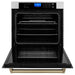 ZLINE Autograph Bronze Package - 36 in. Rangetop, 36 in. Range Hood, Dishwasher, Built-In Refrigerator, Microwave Drawer, Wall Oven