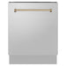 ZLINE Autograph Bronze Package - 36 in. Rangetop, 36 in. Range Hood, Dishwasher, Refrigerator, Microwave Oven, Wall Oven