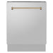 ZLINE Autograph Bronze Package - 36 in. Rangetop, 36 in. Range Hood, Dishwasher, Refrigerator with External Water and Ice Dispenser