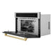 ZLINE Autograph Bronze Package - 36 in. Rangetop, 36" Range Hood, Dishwasher, Built-In Refrigerator, Microwave Oven, Wall Oven