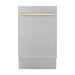 ZLINE Autograph Edition 18 in. Dishwasher in Stainless Steel with Gold Handle, DWVZ-304-18-G