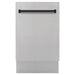 ZLINE Autograph Edition 18 in. Dishwasher in Stainless Steel with Matte Black Handle, DWVZ-304-18-MB