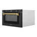 ZLINE Autograph Edition 24" 1.2 cu. ft. Built-in Microwave Drawer in Black Stainless Steel and Gold Accents, MWDZ-1-BS-H-G