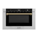 ZLINE Autograph Edition 24" 1.2 cu. ft. Built-in Microwave Drawer with a Traditional Handle in Stainless Steel and Champagne Bronze Accents, MWDZ-1-H-CB