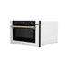 ZLINE Autograph Edition 24" 1.2 cu. ft. Built-in Microwave Drawer with a Traditional Handle in Stainless Steel and Champagne Bronze Accents, MWDZ-1-H-CB