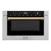 ZLINE Autograph Edition 24" 1.2 cu. ft. Built-in Microwave Drawer with a Traditional Handle In Stainless Steel and Gold Accents MWDZ-1-H-G