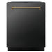 ZLINE Autograph Edition 24 In. 3rd Rack Top Touch Control Tall Tub Dishwasher in Black Stainless Steel with Champagne Bronze Handle, DWMTZ-BS-24-CB