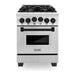 ZLINE Autograph Edition 24 in. Range with Gas Burner and Gas Oven in Stainless Steel with Matte Black Accents, RGZ-24-MB