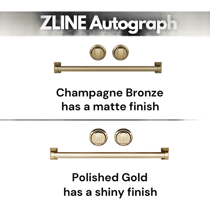 ZLINE Autograph Edition 24 in. Tall Dishwasher, Touch Control in DuraSnow® Stainless Steel with Champagne Bronze Handle, DWMTZ-SN-24-CB