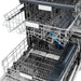 ZLINE Autograph Edition 24 in. Tall Dishwasher, Touch Control in DuraSnow® Stainless Steel with Gold Handle, DWMTZ-SN-24-G