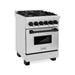 ZLINE Autograph Edition 24-Inch 2.8 cu. ft. Dual Fuel Range with Gas Stove and Electric Oven in Stainless Steel with Matte Black Accents (RAZ-24-MB)