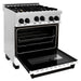 ZLINE Autograph Edition 30 in. 4.0 cu. ft. Gas Range In Stainless Steel with White Matte Door and Matte Black Accents RGZ-WM-30-MB