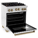 ZLINE Autograph Edition 30 in. 4.0 cu. ft. Range with Gas Burner and Gas Oven In DuraSnow Stainless Steel with Champagne Bronze Accents RGSZ-SN-30-CB