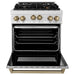 ZLINE Autograph Edition 30 in. 4.0 cu. ft. Range with Gas Burner and Gas Oven In DuraSnow Stainless Steel with Champagne Bronze Accents RGSZ-SN-30-CB