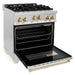 ZLINE Autograph Edition 30 in. 4.0 cu. ft. Range with Gas Burner and Gas Oven In Stainless Steel with Gold Accents RGZ-30-G