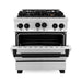 ZLINE Autograph Edition 30 in. 4.0 cu. ft. Range with Gas Burner and Gas Oven In Stainless Steel with Matte Black Accents RGZ-30-MB