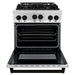 ZLINE Autograph Edition 30 in. 4.0 cu. ft. Range with Gas Burner and Gas Oven In Stainless Steel with Matte Black Accents RGZ-30-MB