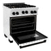 ZLINE Autograph Edition 30 in. 4.0 cu. ft. Range with Gas Stove and Gas Oven In DuraSnow with White Matte Door and Matte Black Accents RGSZ-WM-30-MB