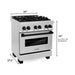 ZLINE Autograph Edition 30-Inch 4.0 cu. ft. Dual Fuel Range with Gas Stove and Electric Oven in Stainless Steel with Matte Black Accents (RAZ-30-MB)