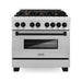 ZLINE Autograph Edition 36 in. 4.6 cu. ft. Range with Gas Stove and Electric Oven In DuraSnow with Matte Black Accents RASZ-SN-36-MB