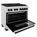 ZLINE Autograph Edition 36 in. 4.6 cu. ft. Range with Gas Stove and Electric Oven In DuraSnow with Matte Black Accents RASZ-SN-36-MB