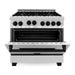 ZLINE Autograph Edition 36 in. 4.6 cu. ft. Range with Gas Stove and Gas Oven In Stainless Steel with Matte Black Accents RGZ-36-MB