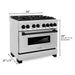 ZLINE Autograph Edition 36-Inch 4.6 cu. ft. Dual Fuel Range with Gas Stove and Electric Oven in Stainless Steel with Matte Black Accents (RAZ-36-MB)