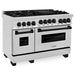 ZLINE Autograph Edition 48" 6.0 cu. ft. Gas Range in DuraSnow® Stainless Steel with Matte Black Accents, RGSZ-SN-48-MB