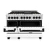 ZLINE Autograph Edition 48 in. 6.0 cu. ft. Range with Gas Stove and Electric Oven In Stainless Steel with White Matte Door and Matte Black Accents RAZ-WM-48-MB