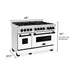 ZLINE Autograph Edition 48 in. 6.0 cu. ft. Range with Gas Stove and Electric Oven In Stainless Steel with White Matte Door and Matte Black Accents RAZ-WM-48-MB