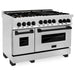 ZLINE Autograph Edition 48 Inch 6.0 cu. ft. Gas Range In Stainless Steel with Matte Black Accents RGZ-48-MB