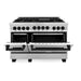 ZLINE Autograph Edition 48 Inch 6.0 cu. ft. Gas Range In Stainless Steel with Matte Black Accents RGZ-48-MB