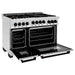 ZLINE Autograph Edition 48 Inch 6.0 cu. ft. Gas Range In Stainless Steel with Matte Black Accents RGZ-48-MB