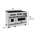 ZLINE Autograph Edition 48 Inch 6.0 cu. ft. Gas Range In Stainless Steel with Matte Black Accents RGZ-48-MB